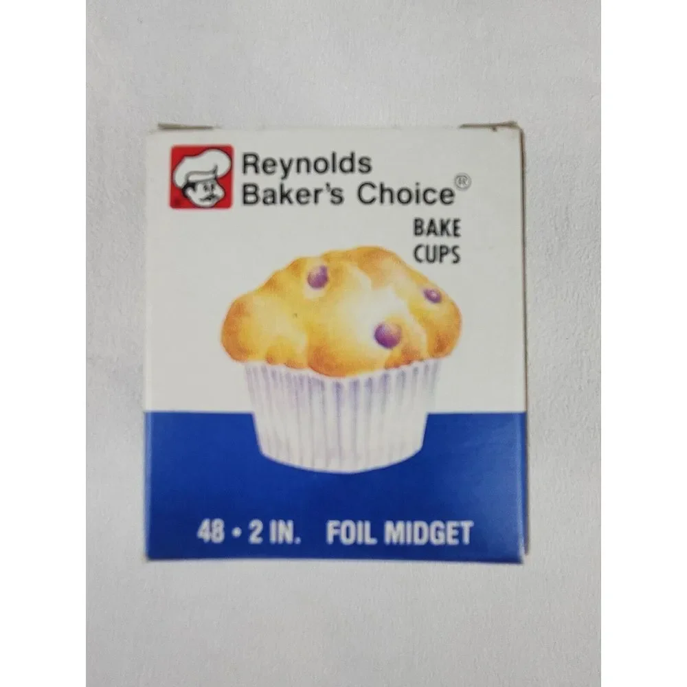 Vintage Reynolds Baker's Choice Midget Size Foil Midget Bake Cups 2‎ Inch 48 Ct